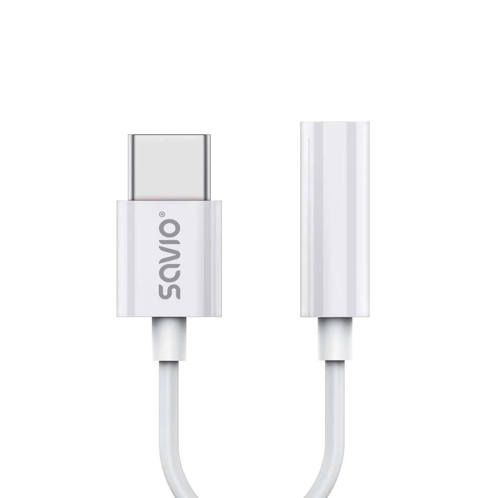 Garso Adapteris - SAVIO AK-51 USB Type 3.1 C į 3.5mm Mot. Balta