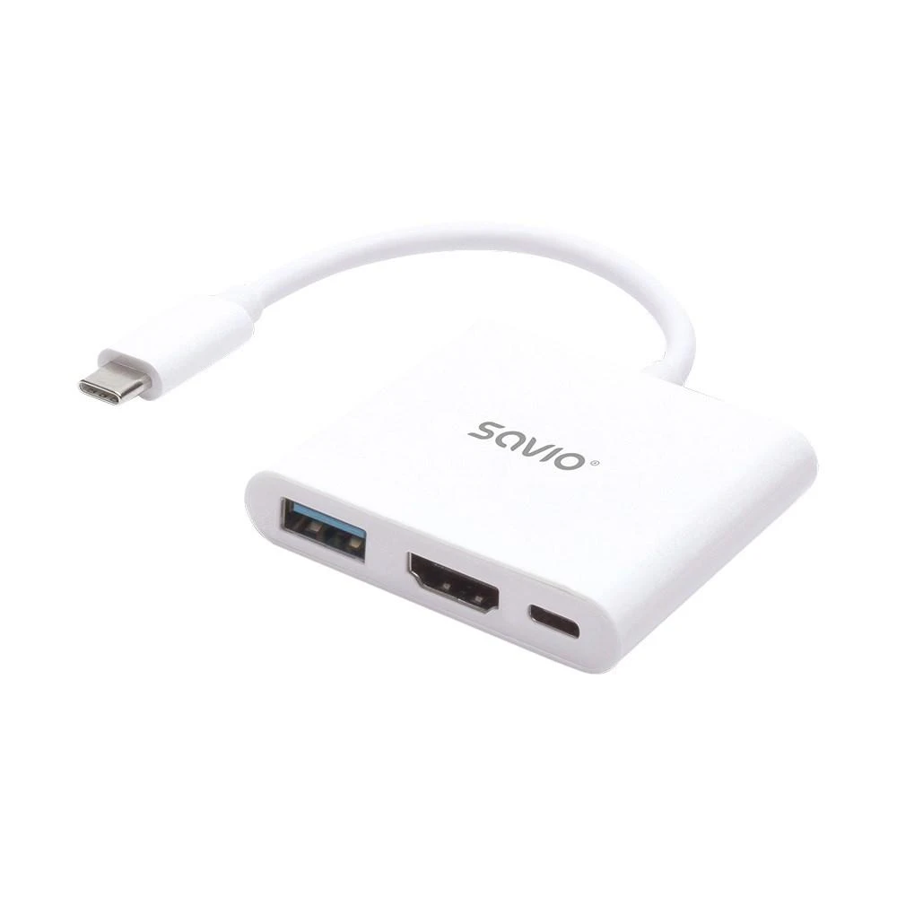 USB tipo C HDMI adapteris, USB 3.0, PD SAVIO AK-48