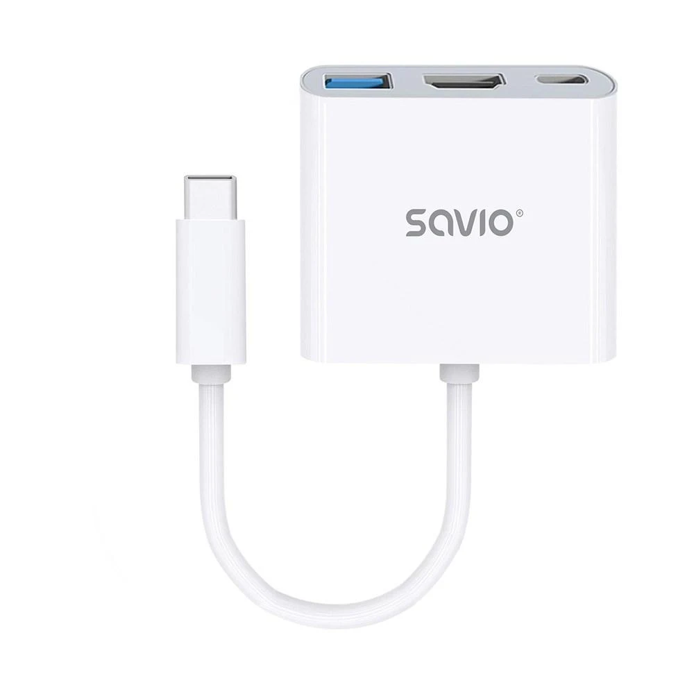 USB tipo C HDMI adapteris, USB 3.0, PD SAVIO AK-48