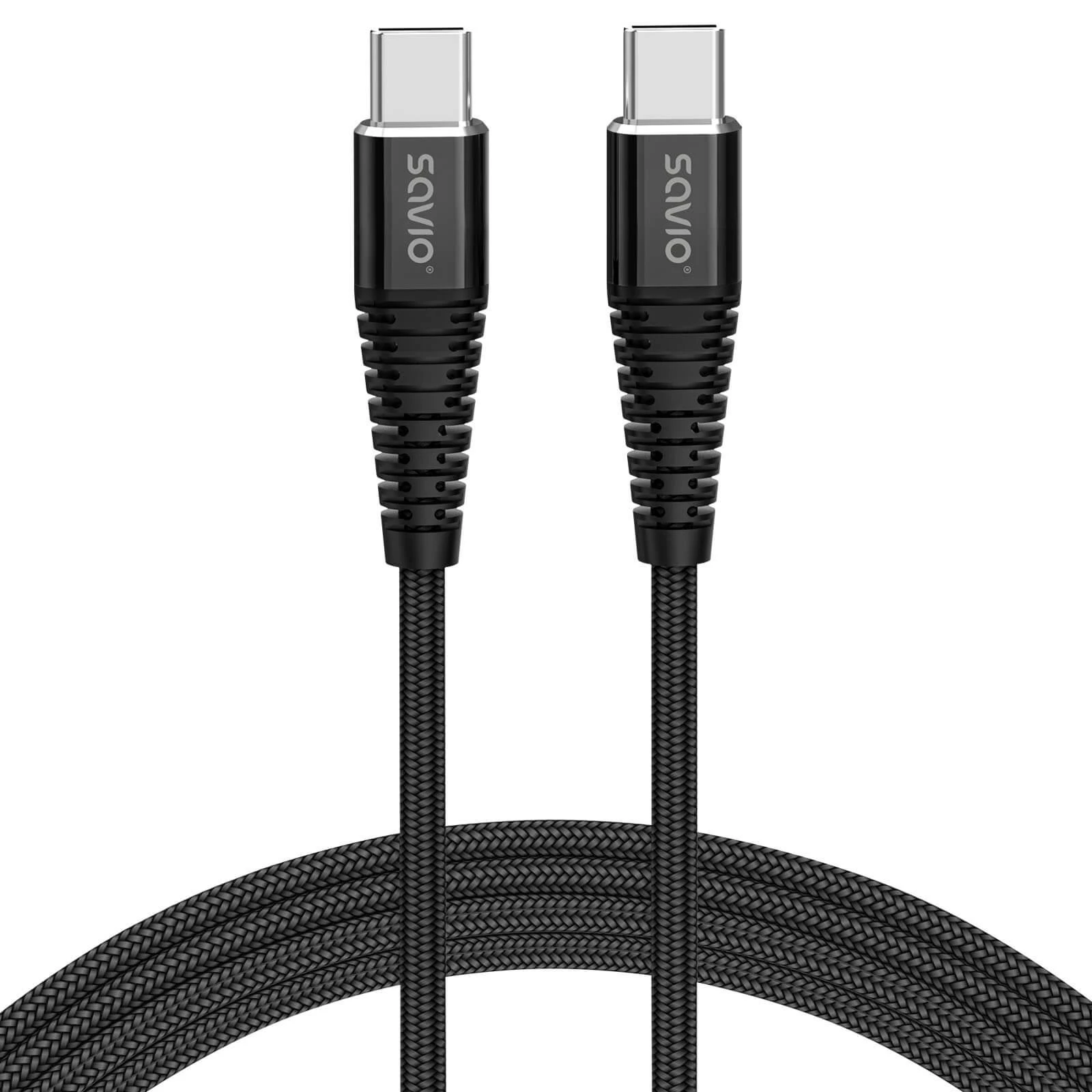 USB Kabelis - SAVIO CL-159 1m USB 2.0 Type C į Type C 480 Mbit/s Juodas