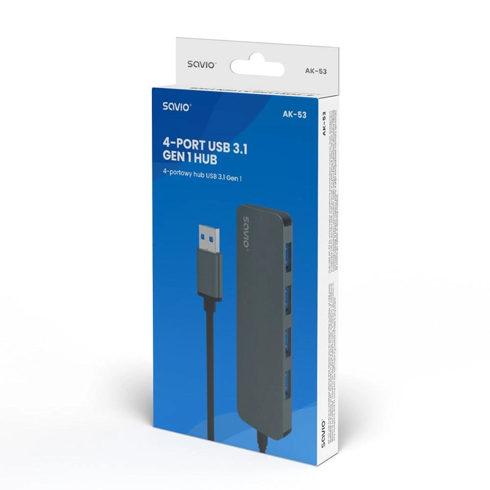 Port Savio AK-53 4 prievadų USB 3.1 Gen 1