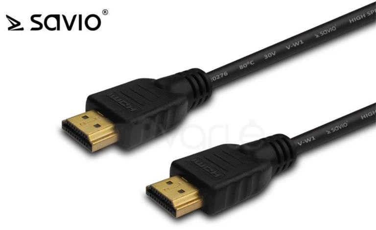 Savio HDMI laidas su auksinėmis jungtimis