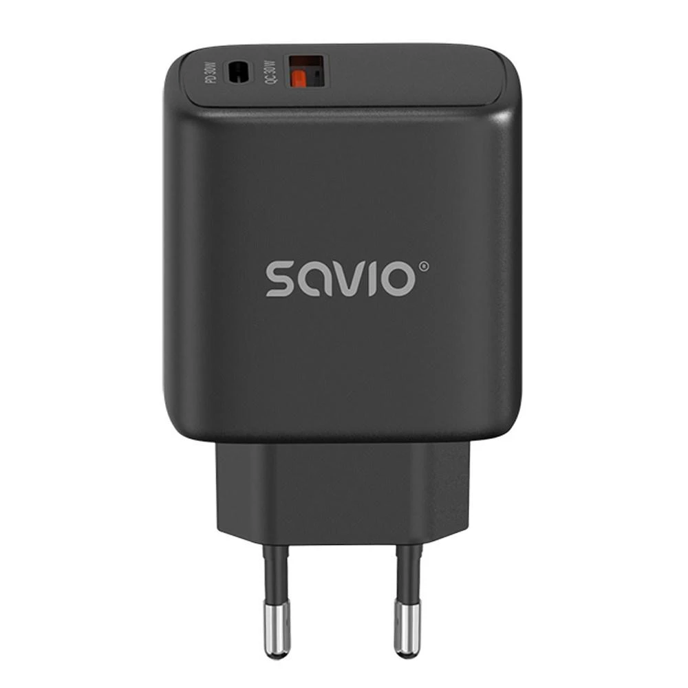 Savio tinklo įkroviklis su USB-C ir USB-A jungtimis