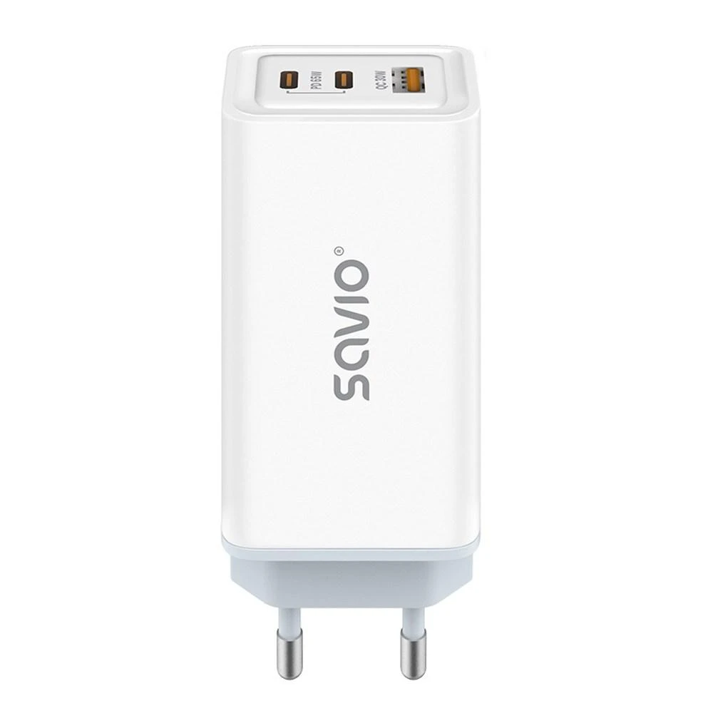 Sieninis Įkroviklis - Savio La-07 65W, USB, QC4.0+, PD 3.0, Baltas