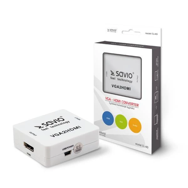 Savio VGA – HDMI Full HD | 1080p 60Hz keitiklis| Adapteriai