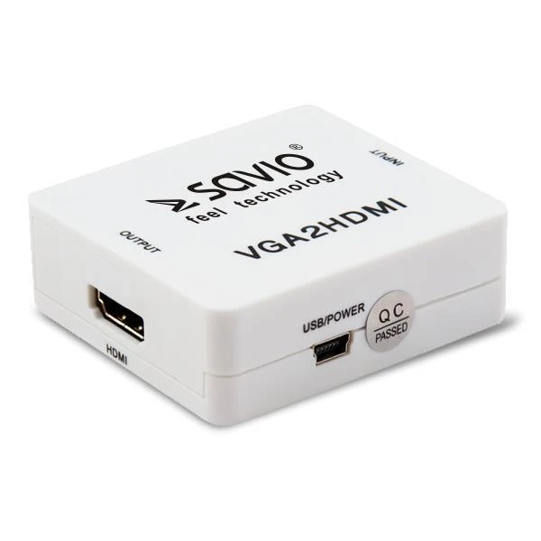 Savio VGA į HDMI adapteris su USB maitinimo jungtimi