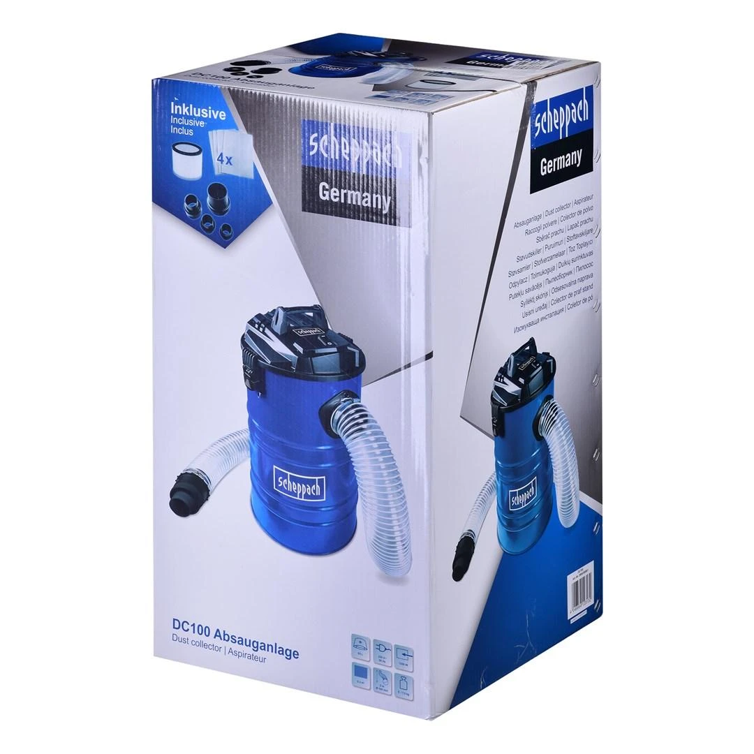 Dulkių siurbimo įrenginys DC100 + adapteriai 4 vnt., Scheppach