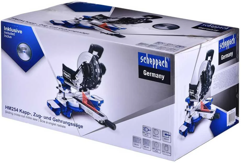 SCHEPPACH skersinio pjovimo pjūklas HM254 2000W 254mm / 340x90mm