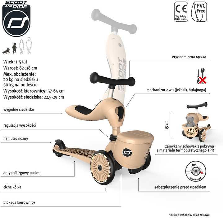 Scoot and Ride Scoot & Ride Highwaykick 1 Lifestyle 2w1 Leopard 96607