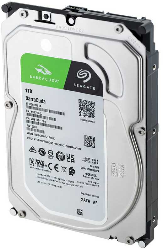 Seagate Barracuda ST1000DM014 vidinis kietasis diskas 3,5" 1 TB Serial ATA III