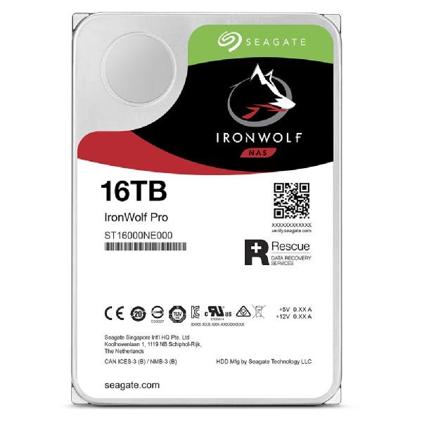 Seagate IronWolf Pro vidinis standusis diskas 16 TB 256 MB 3,5" Serial ATA III (ST16000NT001)