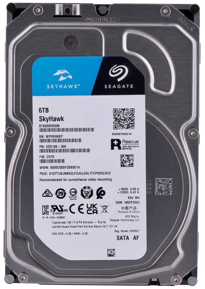 Seagate SkyHawk vidinis kietasis diskas 6 TB 256 MB 3.5" Serial ATA III (ST6000VX009)