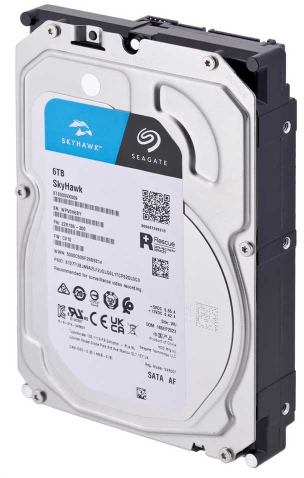 Seagate SkyHawk vidinis kietasis diskas 6 TB 256 MB 3.5" Serial ATA III (ST6000VX009)