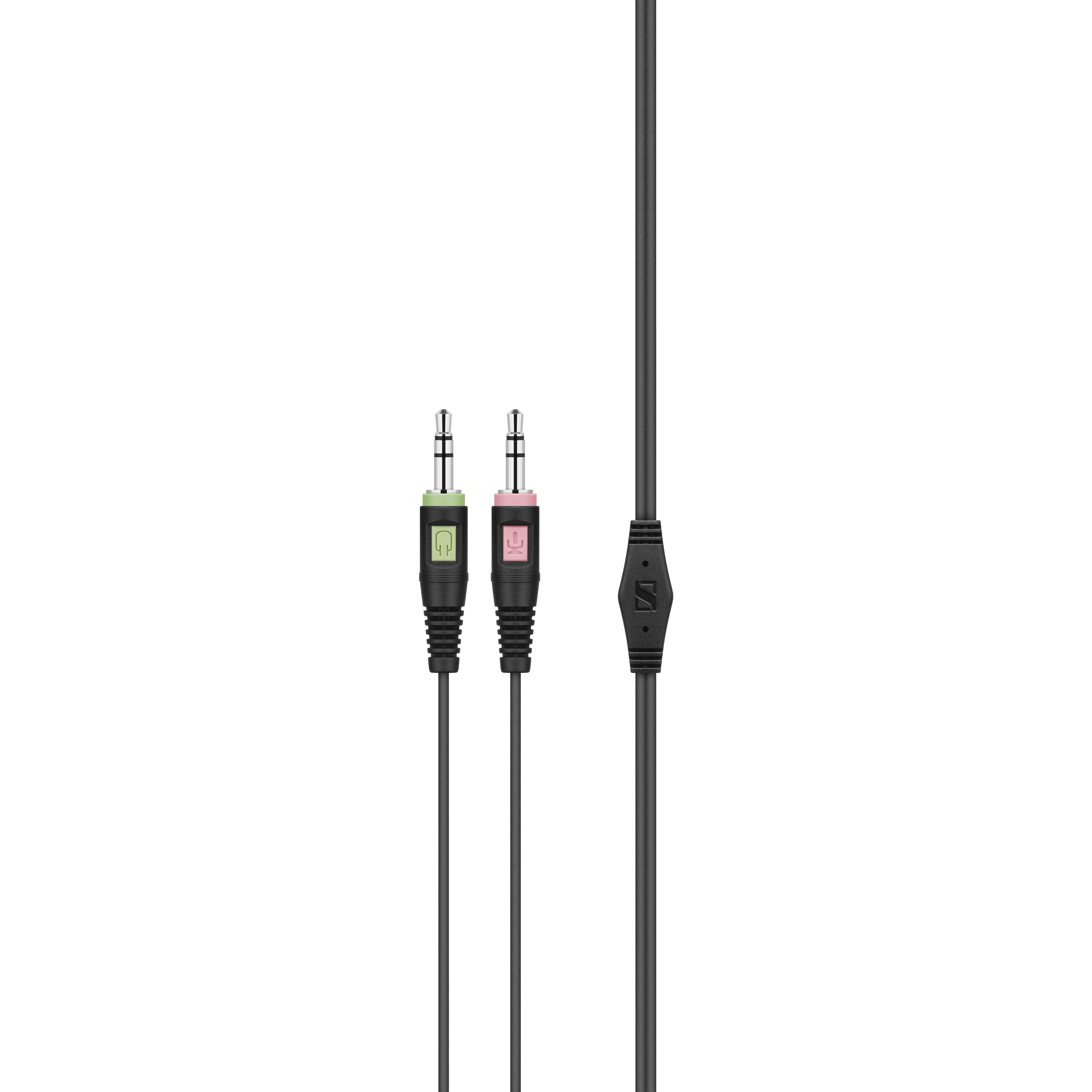 Itin lengvos kompiuterinės ausinės Sennheiser PC 3 CHAT, su mikrofonu, 2x 3.5mm, Juodos