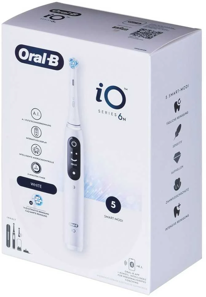 Elektrinis dantų šepetėlis Oral-B iO Series 6, Baltas