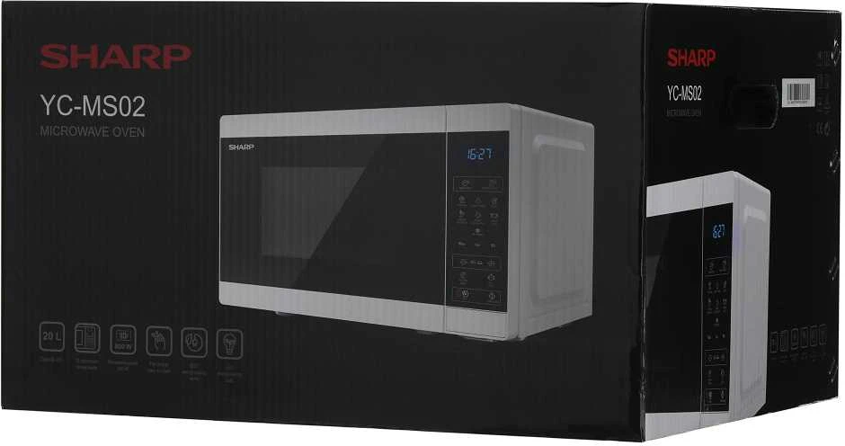 Sharp Aštrus | Mikrobangų krosnelė | YC-MS02E-W | Laisvai stovintis | 20 L | 800 W | Baltas