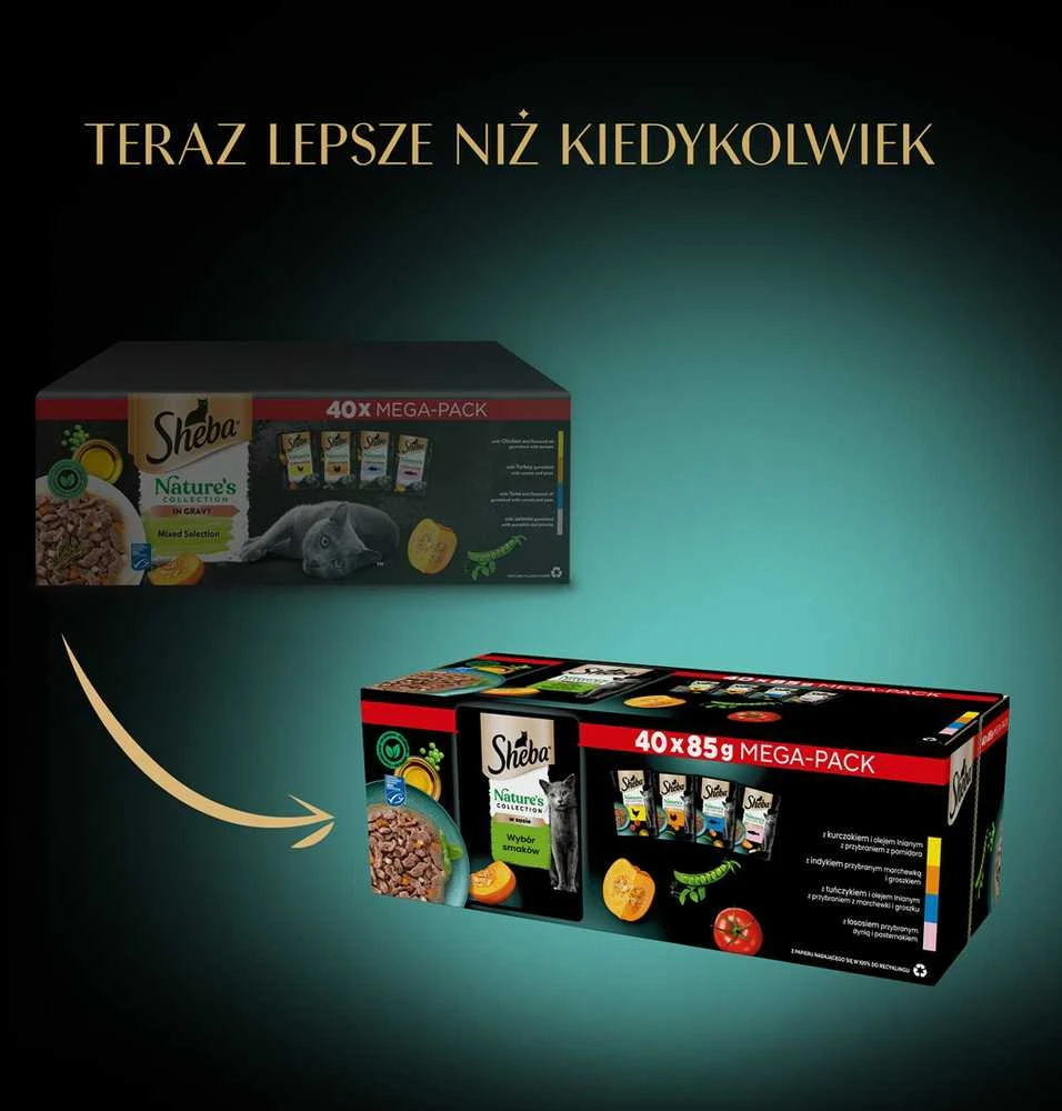 Drėgnas Kačių Maistas - Sheba Nature's Collection Mišinys 40x85g
