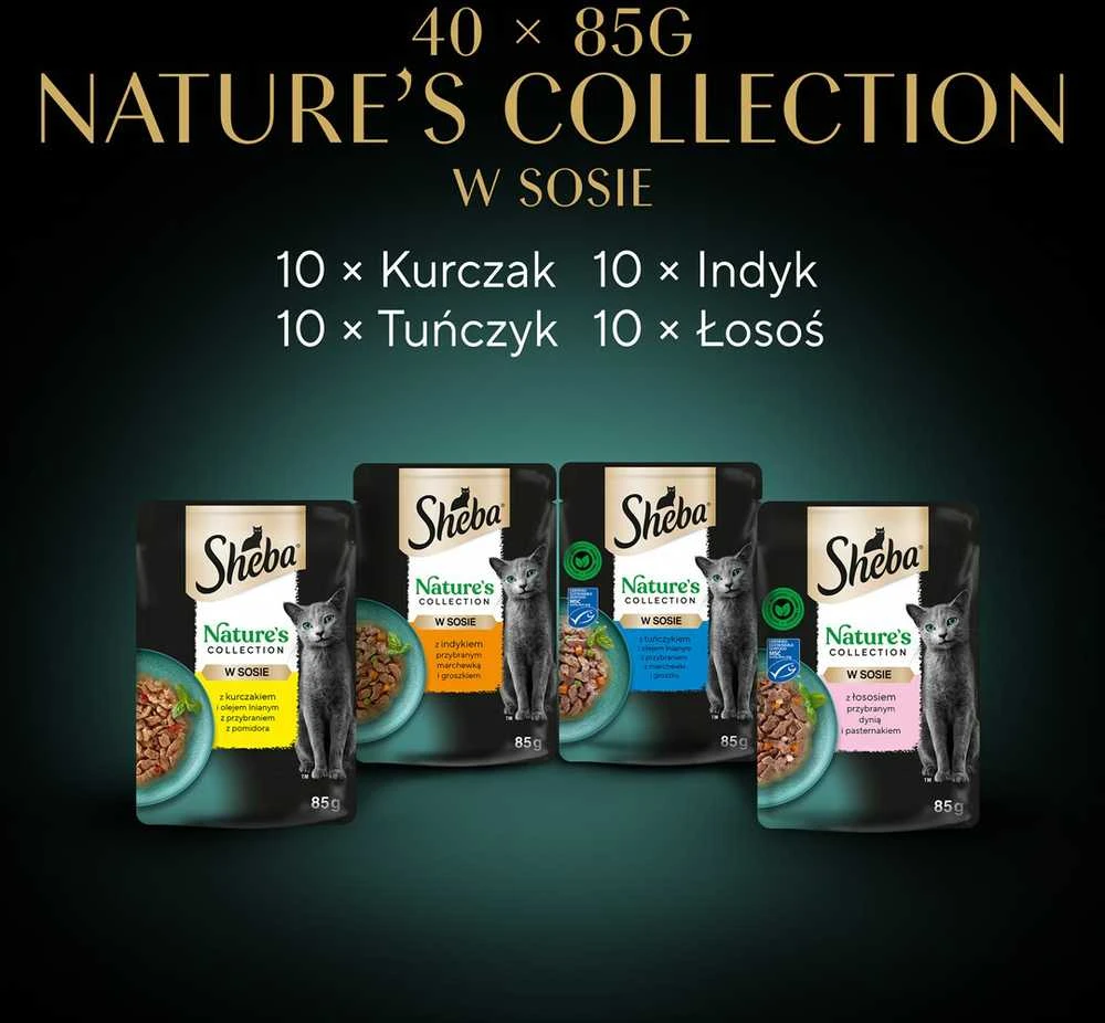 Drėgnas Kačių Maistas - Sheba Nature's Collection Mišinys 40x85g