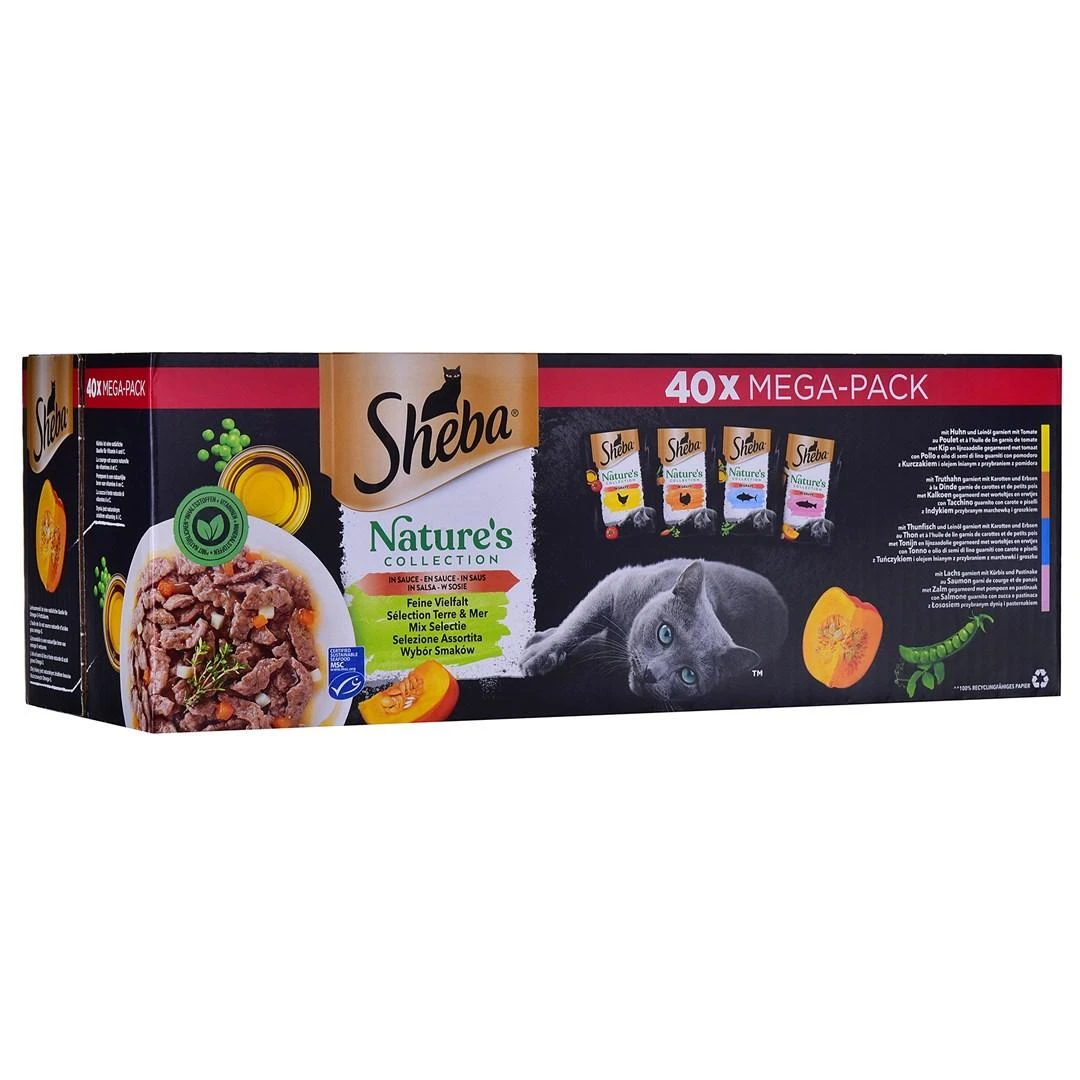 Drėgnas Kačių Maistas - Sheba Nature's Collection Mišinys 40x85g