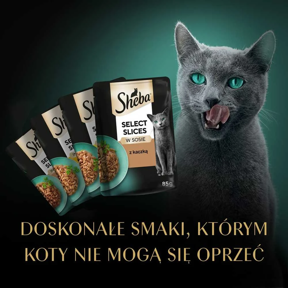 SHEBA Selection atrinkti gabalėliai paukštienos skonio padaže (40x85g) visavertis drėgnas kačių maistas