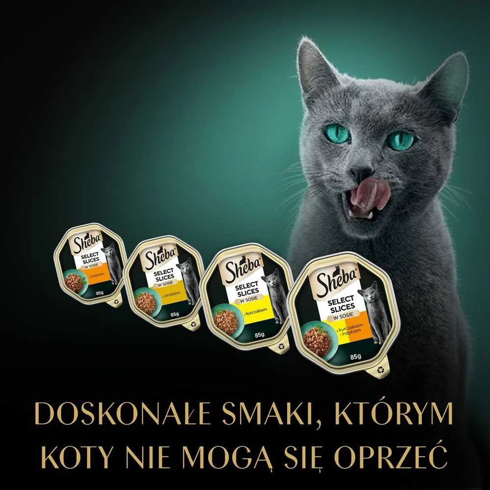 SHEBA tray sauce poultry/vištiena/ kalakutiena - wet cat food - 32x85 g