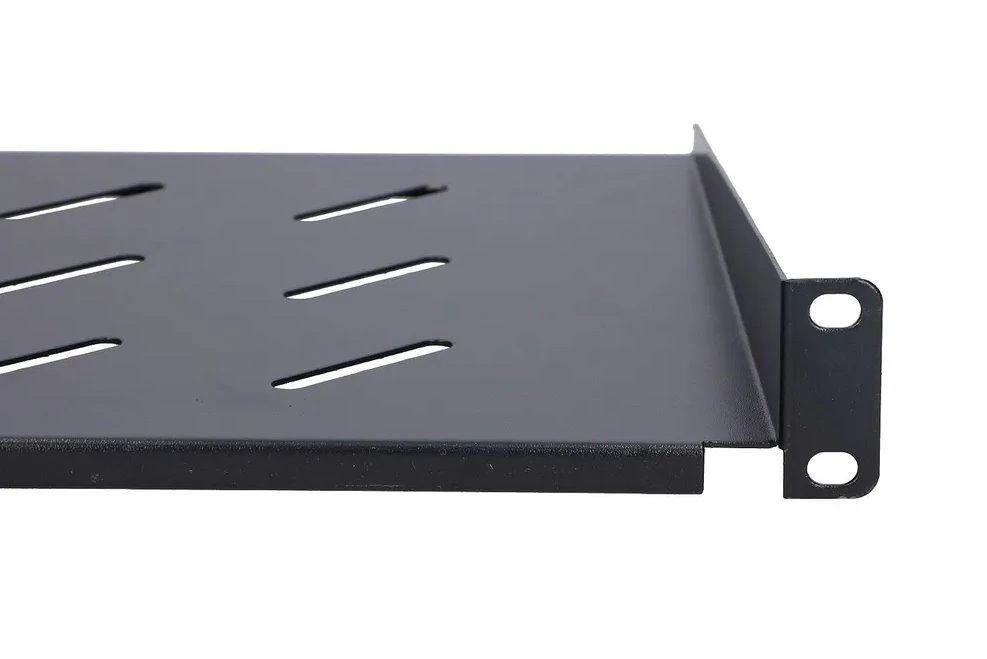 Extralink 1U 350mm Juoda | Lentyna | 19", skirta prie sienos tvirtinamoms spintelėms