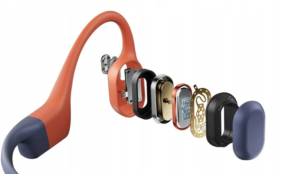Shokz OpenSwim Pro plaukimo ausinės su kaulų laidumo technologija, USB-C, raudonos spalvos