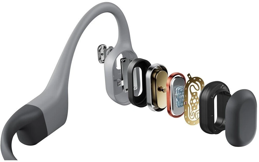 Shokz OpenSwim Pro plaukimo ausinės su kaulų laidumo technologija, USB-C, pilkos spalvos