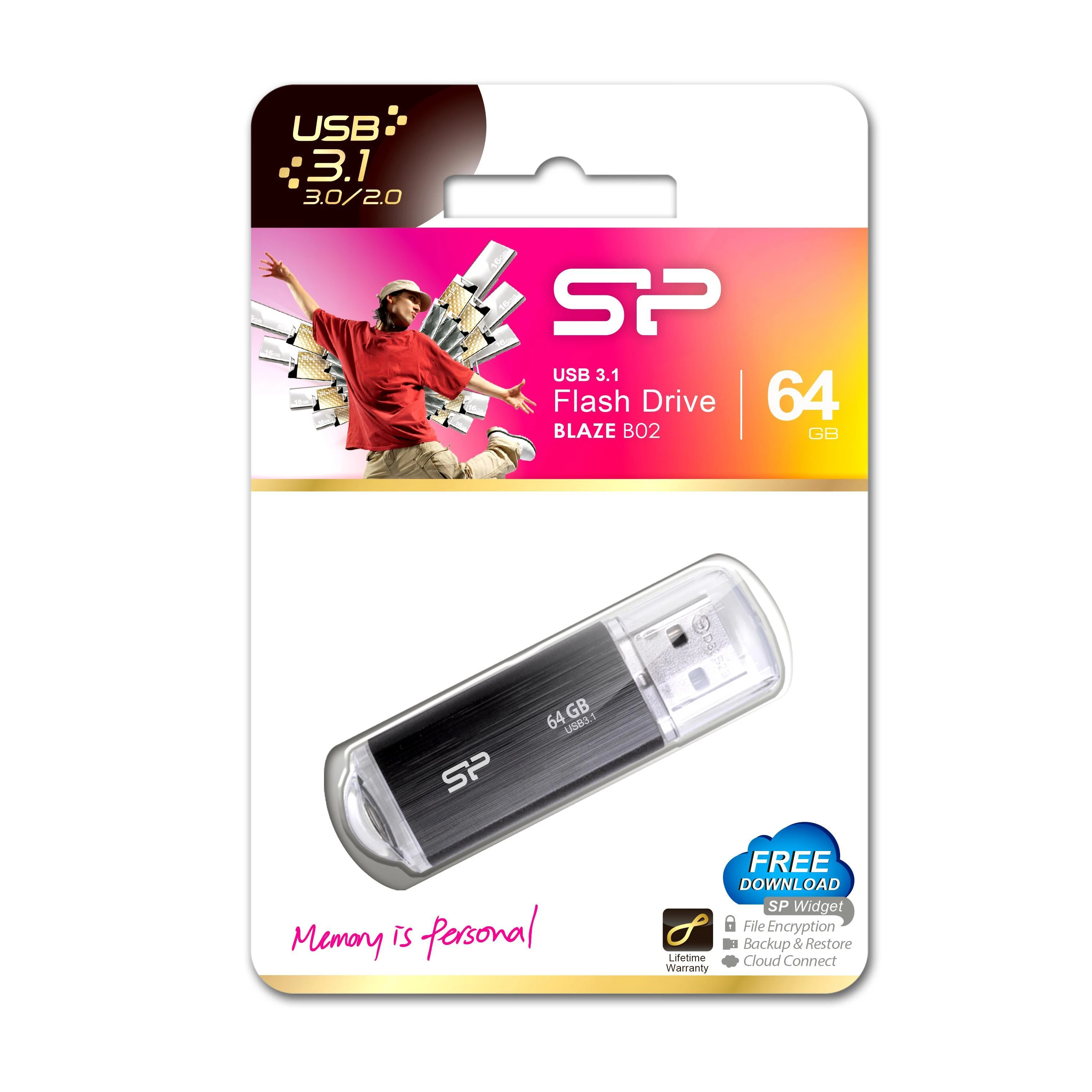 Silicon Power | Blaze B02 | 64 GB | USB Type-A | Juodas