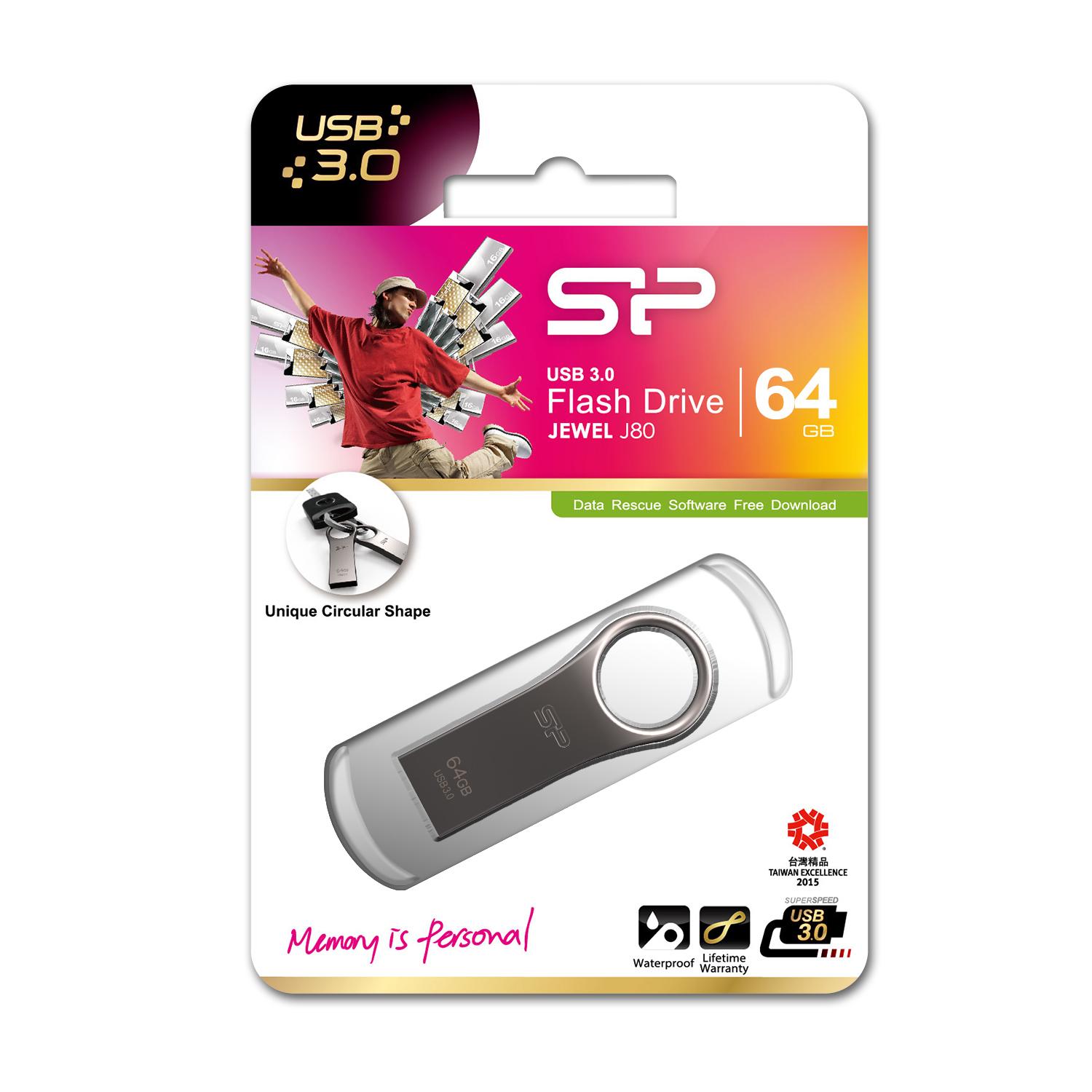 Pendrive Silicon Power Jewel J80, 64 GB (SP064GBUF3J80V1T)