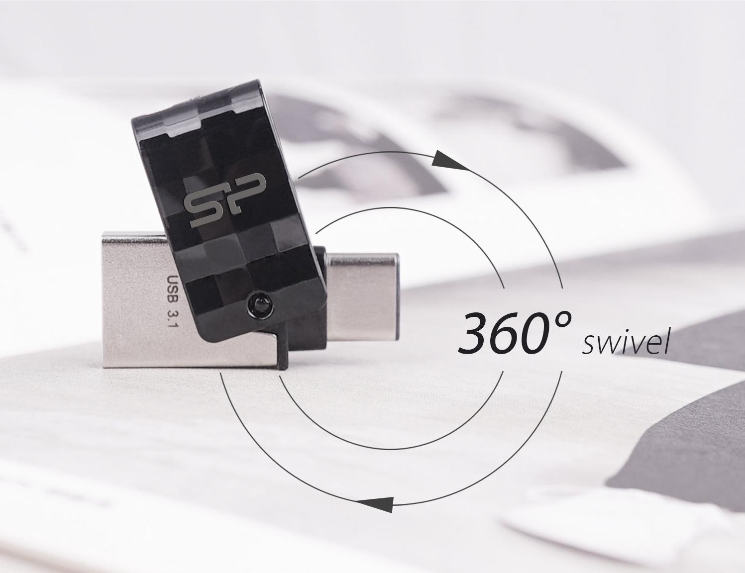 Silicon Power Mobile C31 USB flash drive 32 GB USB Type-A / USB Type-C 3.2 Gen 1 (3.1 Gen 1) Juodas, Sidabrinis