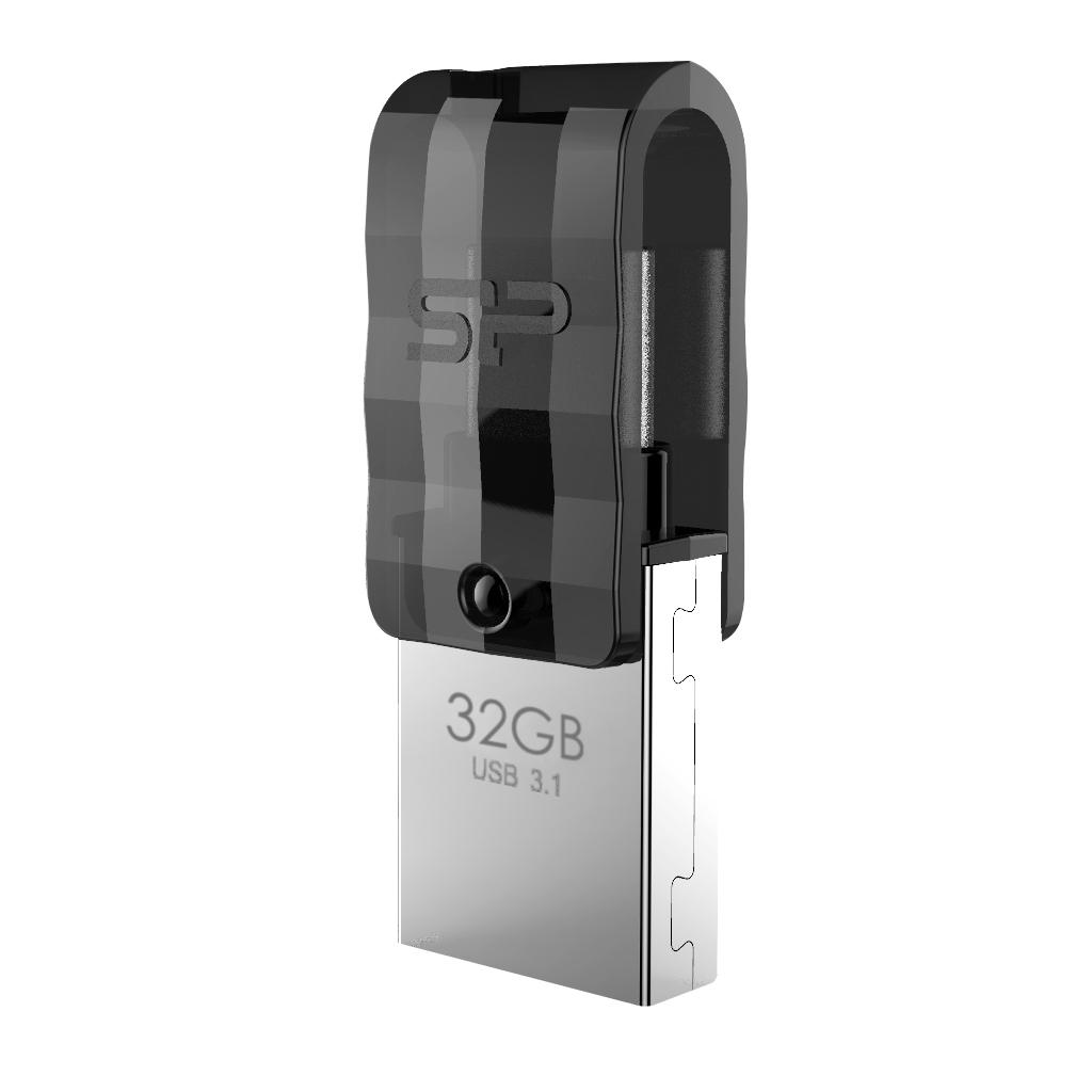 Silicon Power Mobile C31 USB flash drive 32 GB USB Type-A / USB Type-C 3.2 Gen 1 (3.1 Gen 1) Juodas, Sidabrinis