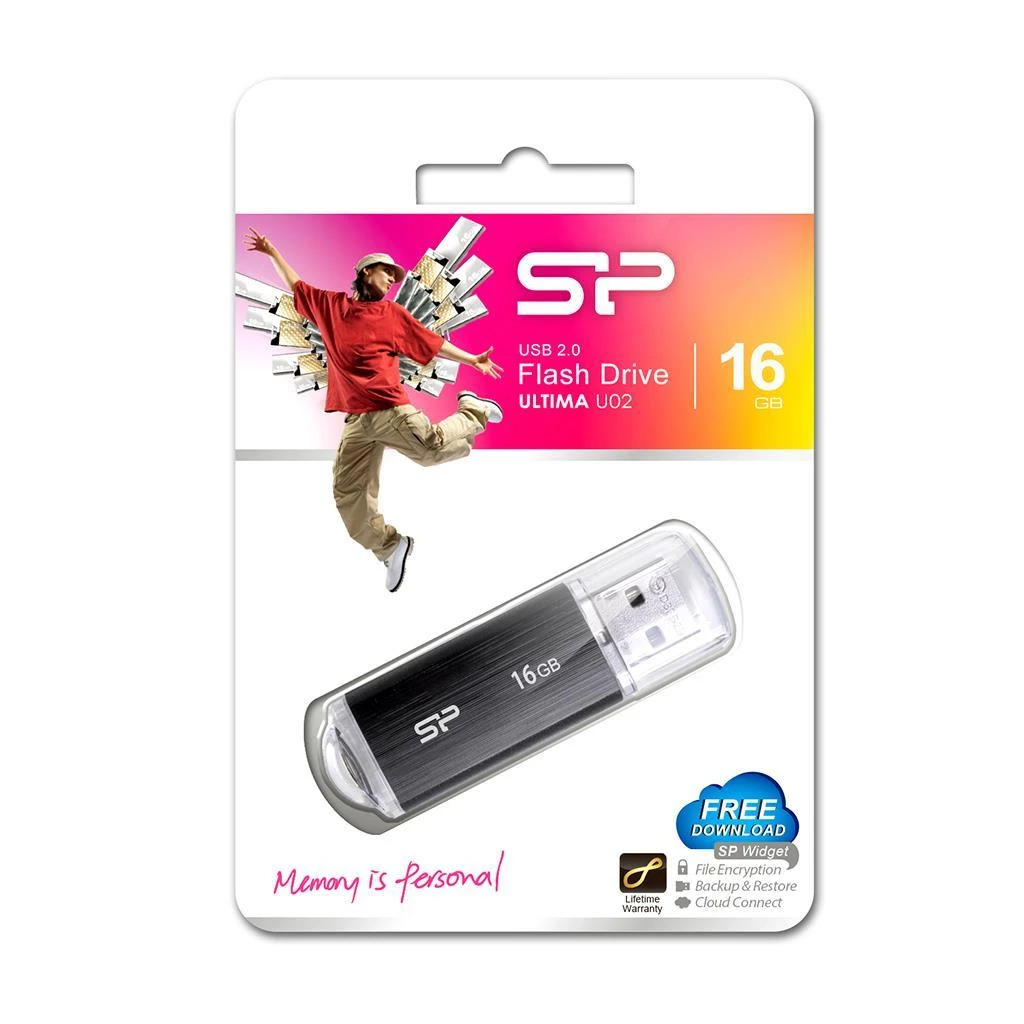 Silicon Power | Ultima U02 | 16 GB | USB Type-A | Juodas