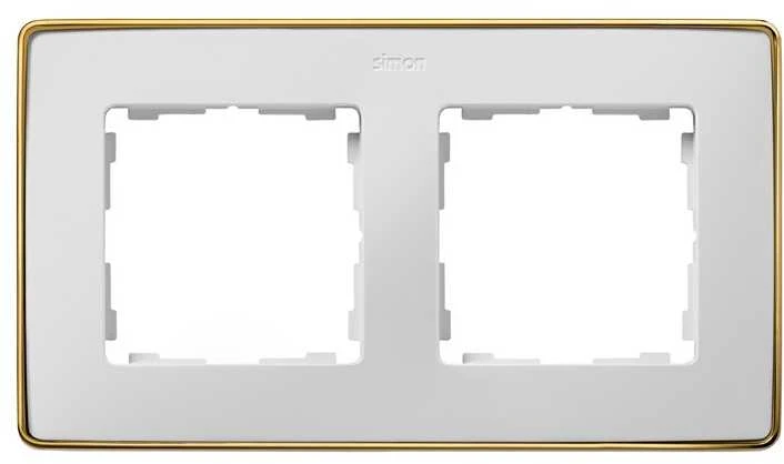 Kontakt-Simon Simon Detail 82 Dukart rėmelis Detail Select-metal BIALA / Base Gold 8201620-245