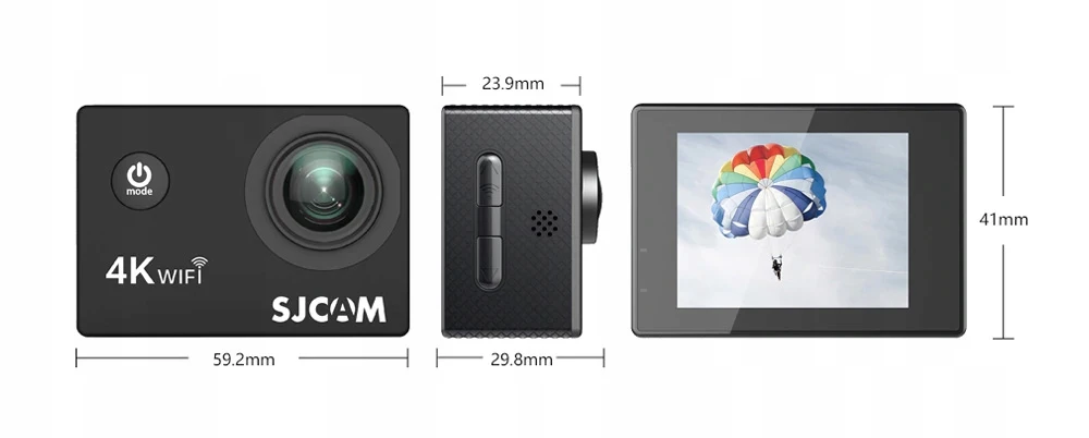 Veiksmo kamera SJCam SJ4000 AIR 4K Wi-Fi Juoda