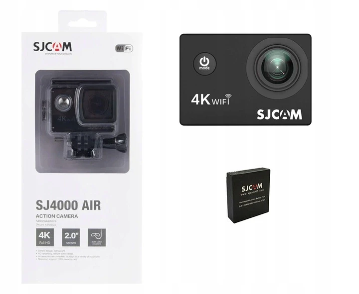 Veiksmo kamera SJCam SJ4000 AIR 4K Wi-Fi Juoda