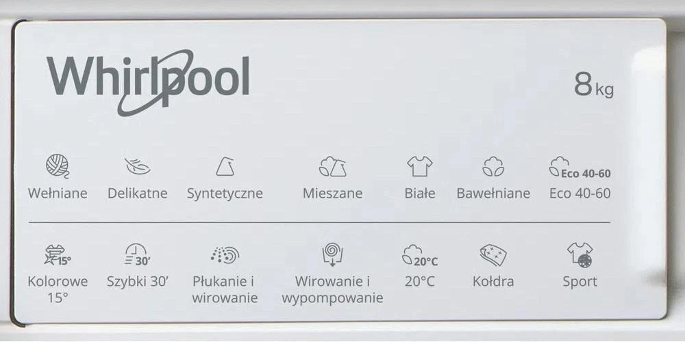 Įmontuojama skalbimo mašina Whirlpool BI WMWG 81485 EN 8kg (Pažeista pakuotė)