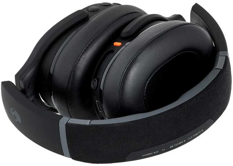 Skullcandy Crusher Evo „Sensory Bass“ ausinės su asmeniniu garsu, Juodos spalvos