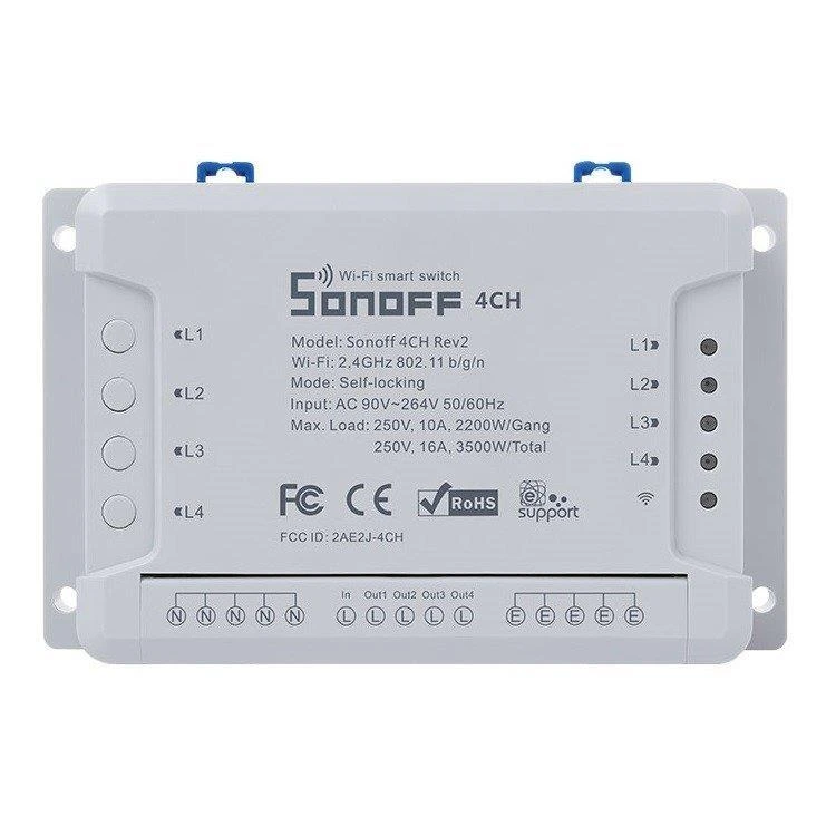 Sonoff 4-kanalų išmani relė valdoma WiFi - 230VAC 2200W