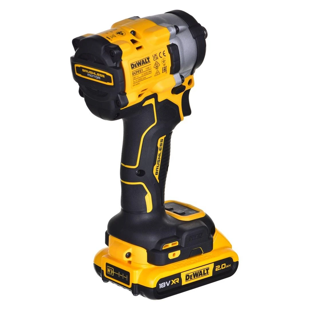 DeWALT smūginis veržliasukis DCF921D2T 18V 1/2", 406Nm, 2x2.0 Ah, TSTAK lagaminas