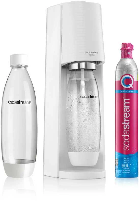 Gazuotų gėrimų gaminimo aparatas SodaStream Terra, baltas aprašymas - Prekės nuotrauka