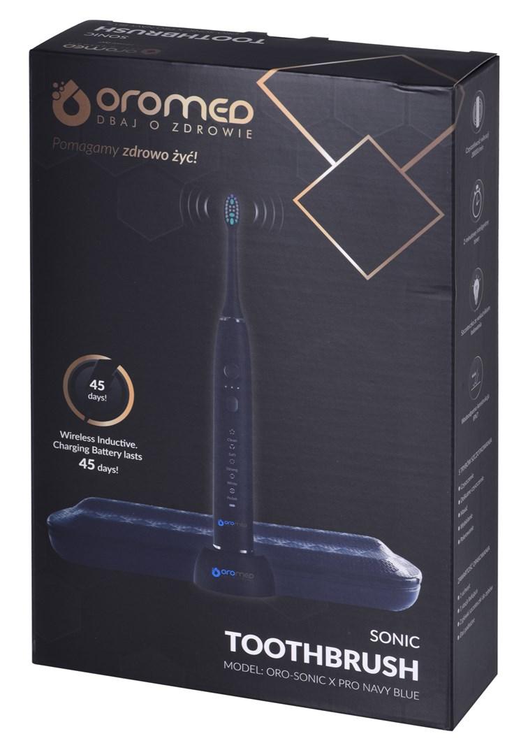 Elektrinis dantų šepetėlis Oromed Oro-Sonic X Pro, Tamsiai mėlynas