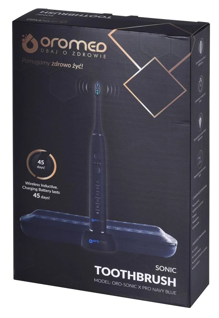 Elektrinis dantų šepetėlis Oromed Oro-Sonic X Pro, Tamsiai mėlynas