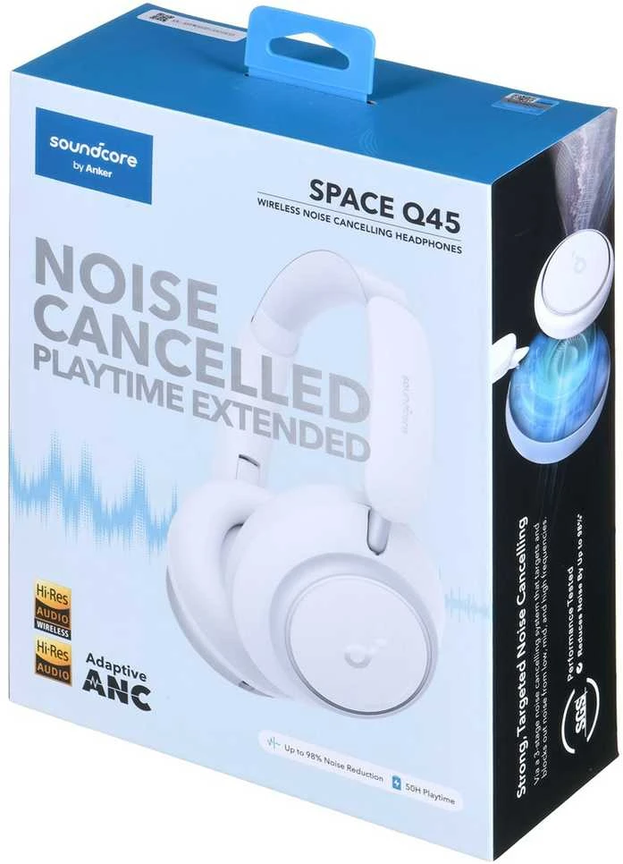 Ausinės Anker Soundcore Space Q45, Baltos spalvos