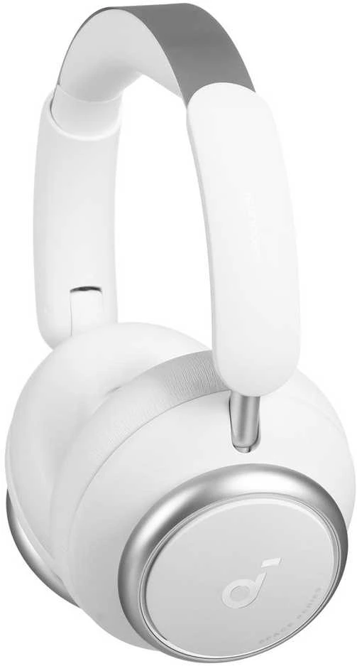 Anker Soundcore Space Q45 baltos ausinės su metaliniais elementais