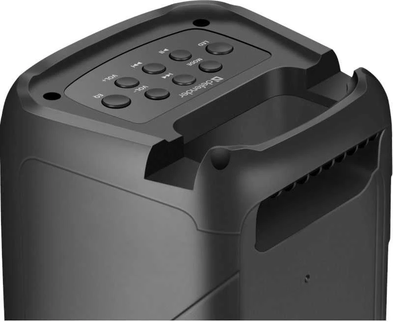 Defender Nešiojama kolonėlė BOOMER 20 Bluetooth 20W MP3/FM/SD/USB/AUX/TWS/LED/MIC KARAOKE juoda