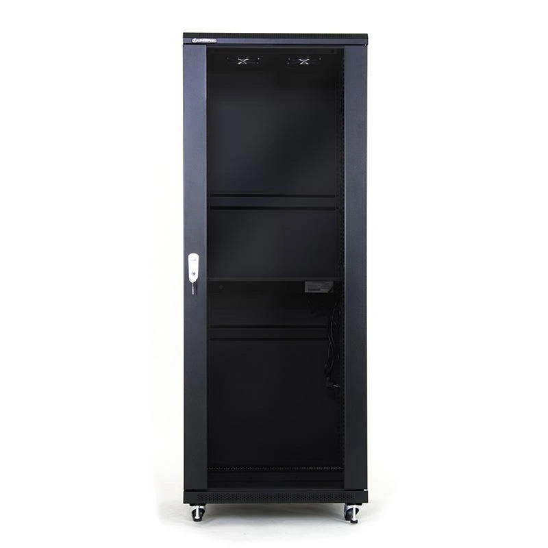 ALAN Q Lantec SS-32U-600-800-01-C 32U 600x800 spintelė, stiklinės priekinės durys, juoda