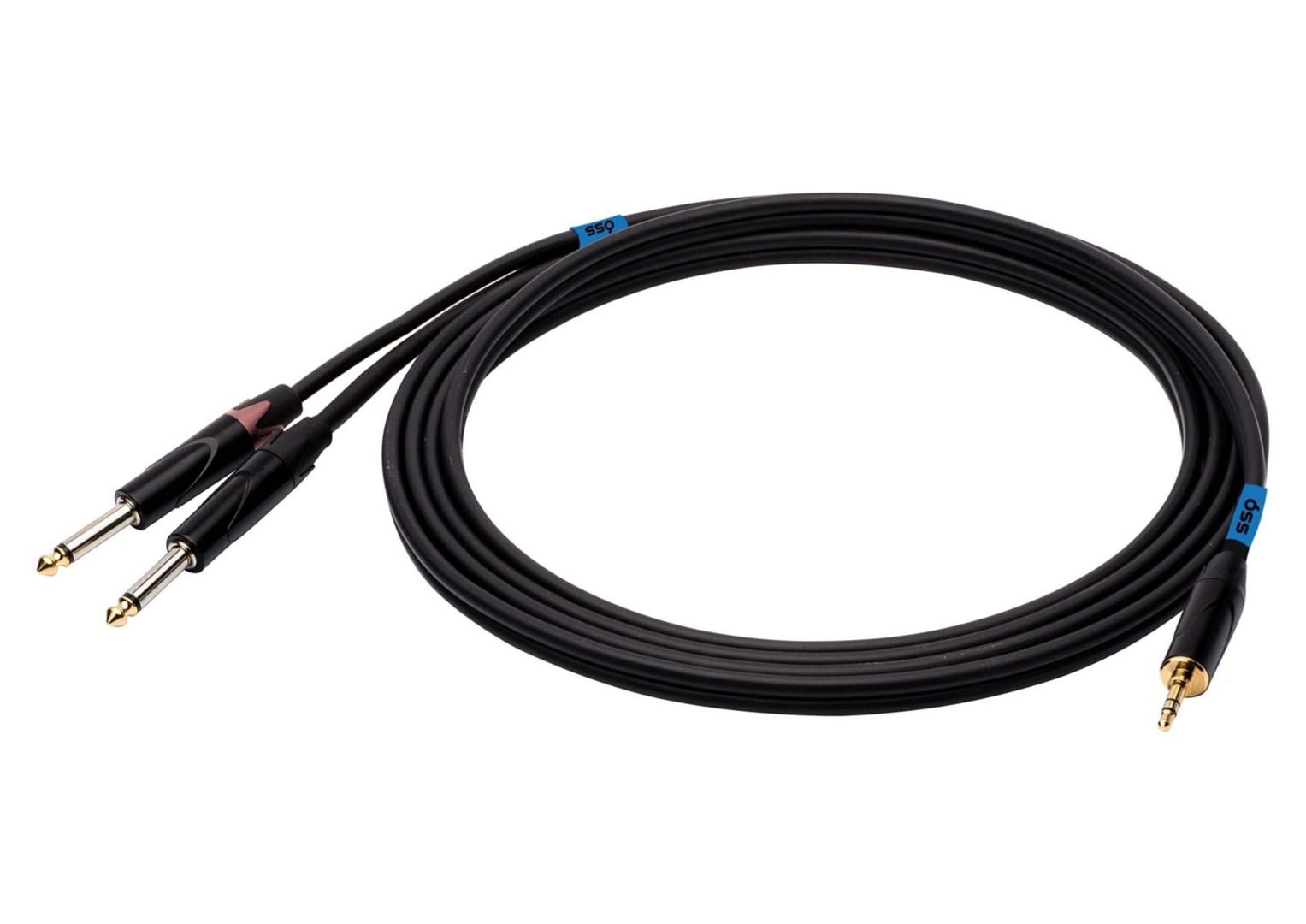 SOUND STATION QUALITY (SSQ) SSQ MIJM3 SS-1815 Cable Jack Stereo 3,5 mm - 2x Jack Mono 6,3 mm 3 m Juodas