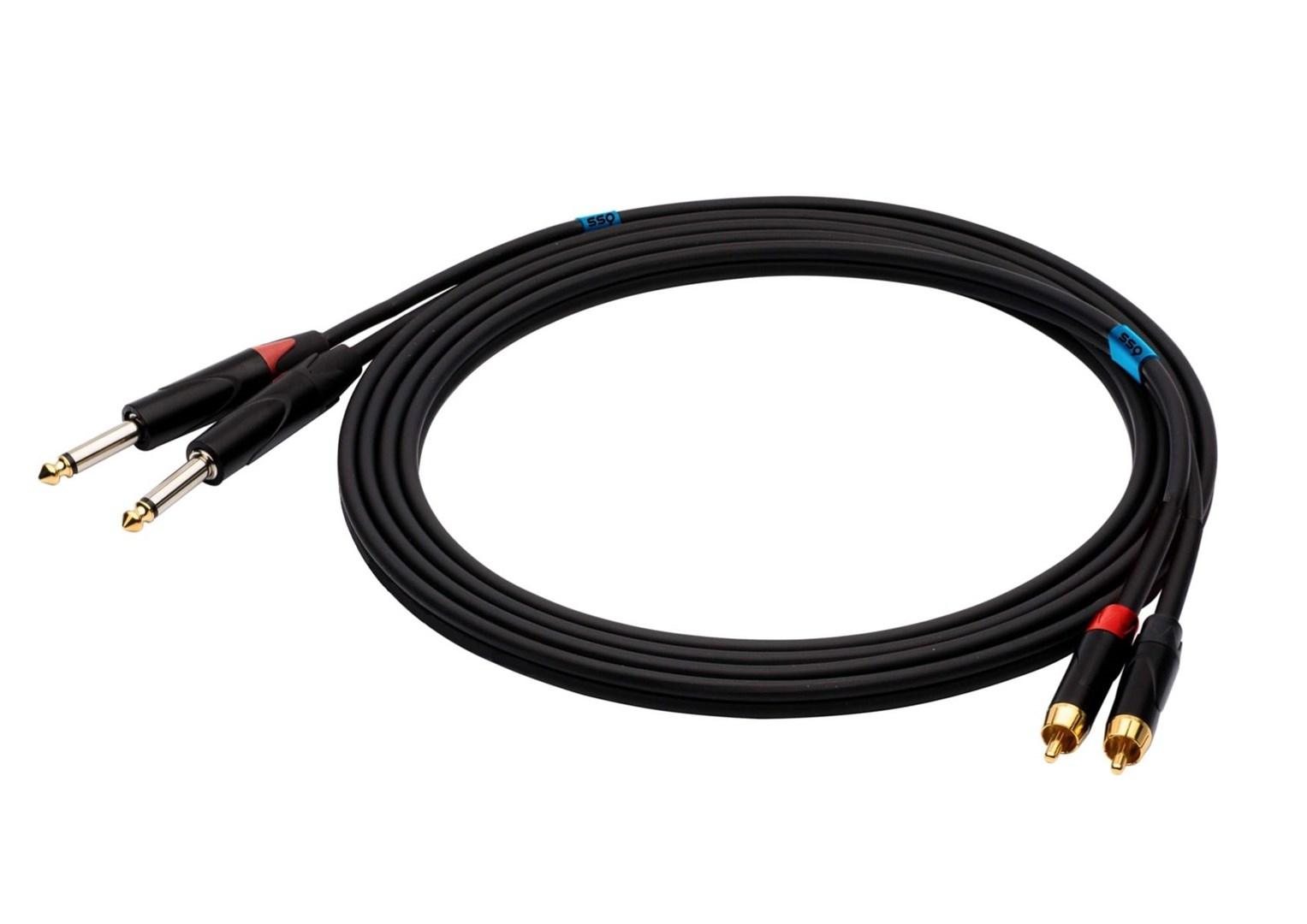 sound station quality (ssq) SSQ RCAJM2 SS-1428 Cable 2x RCA - 2x Jack Mono 6,3 mm 2 m Juodas