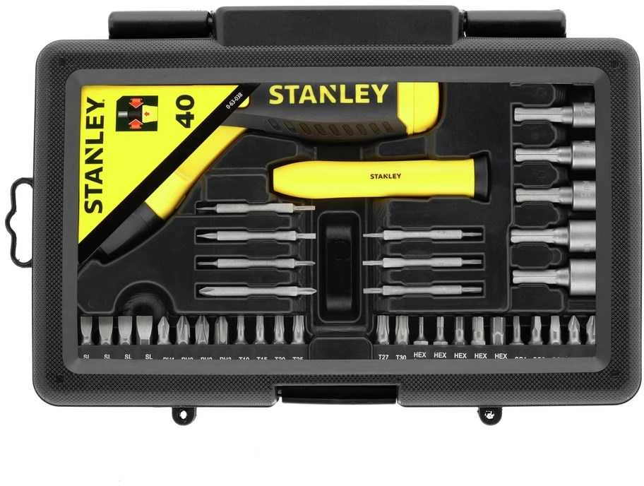 38 dalių sukimo antgalių rinkinys Stanley 0-63-038